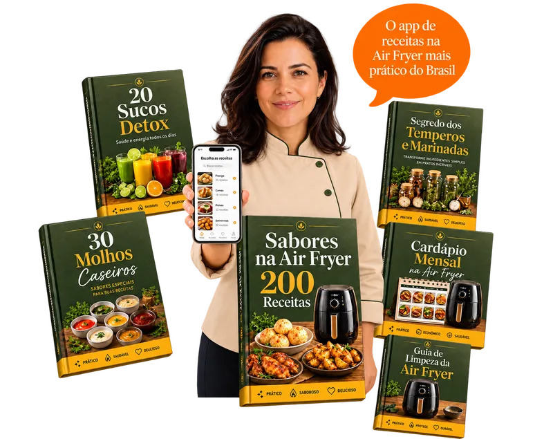 Kit Sabores na Air Fryer - 200 Receitas com bônus, Chef Catarina Moretti